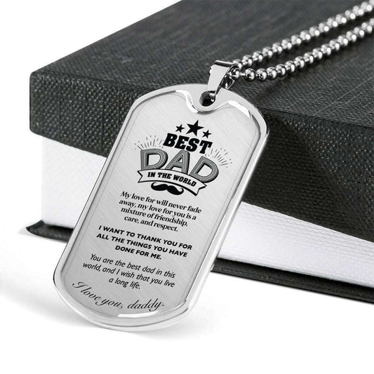 Dad Dog Tag Custom Picture, Father’S Day Dog Tag Giving Gift For The Best Dad In The World Dog Tag Necklace Father's Day Rakva