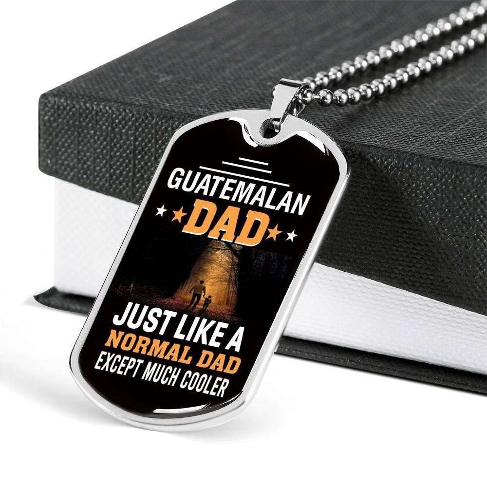 Dad Dog Tag Custom Picture, Father’S Day Dog Tag Guatemalan Dad Much Cooler Dog Tag Necklace Gift For Dad Father's Day Rakva