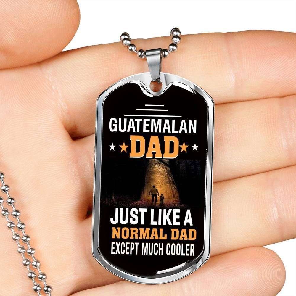 Dad Dog Tag Custom Picture, Father’S Day Dog Tag Guatemalan Dad Much Cooler Dog Tag Necklace Gift For Dad Father's Day Rakva