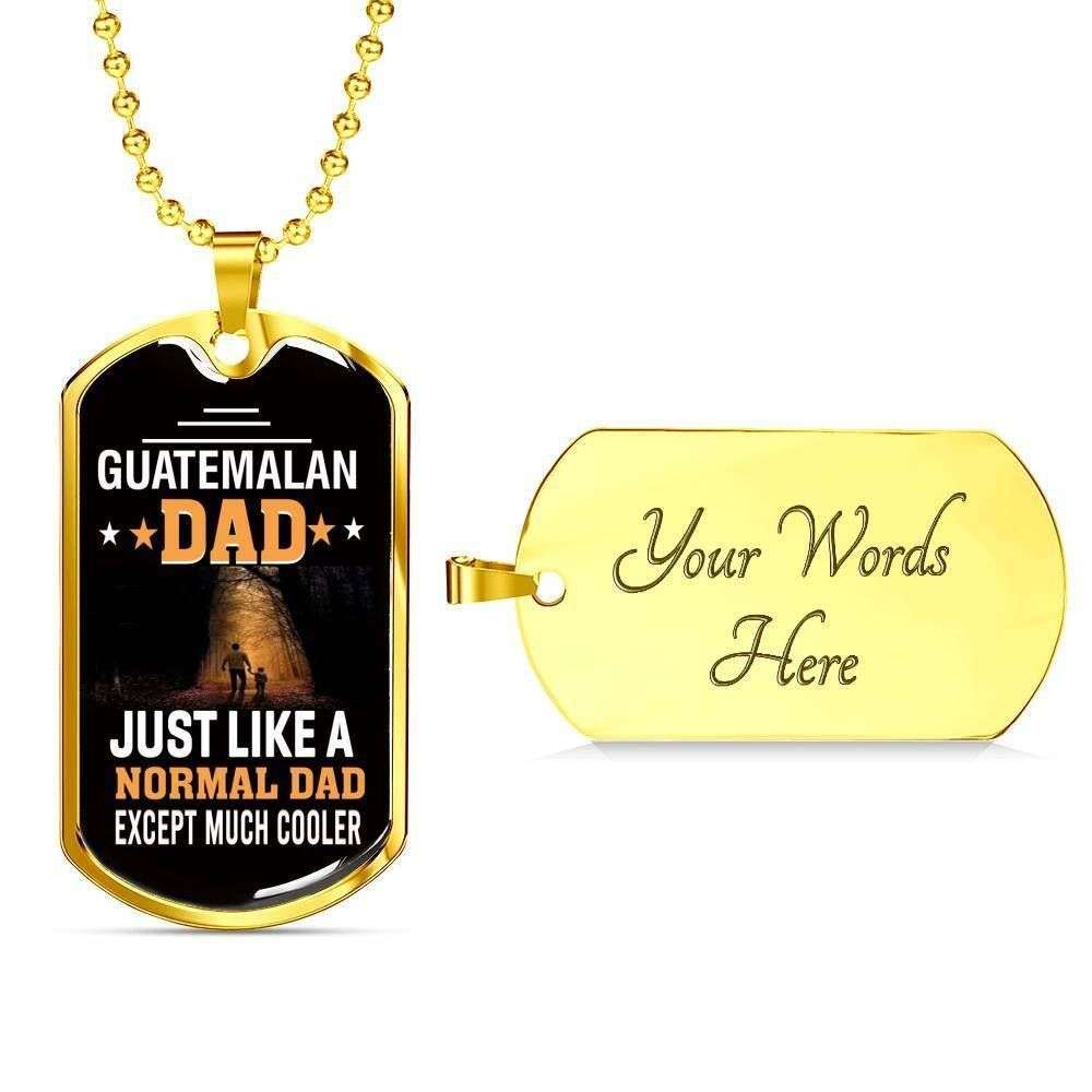 Dad Dog Tag Custom Picture, Father’S Day Dog Tag Guatemalan Dad Much Cooler Dog Tag Necklace Gift For Dad Father's Day Rakva