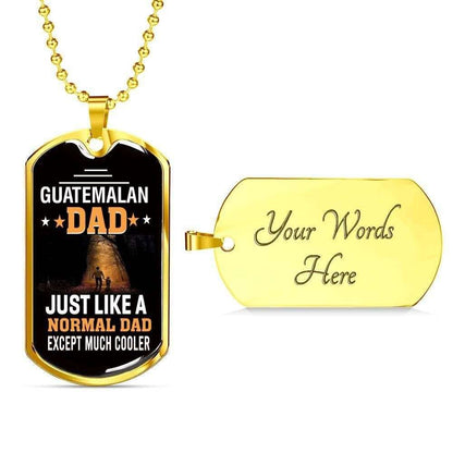 Dad Dog Tag Custom Picture, Father’S Day Dog Tag Guatemalan Dad Much Cooler Dog Tag Necklace Gift For Dad Father's Day Rakva