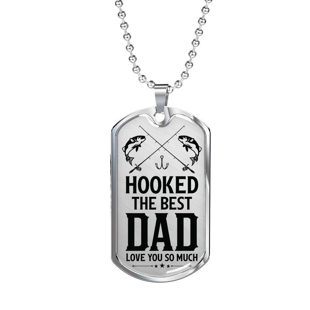 Dad Dog Tag Custom Picture, Father’S Day Dog Tag Hooked The Best Dad Love You So Much Dog Tag Necklace For Dad Father's Day Rakva
