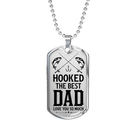 Dad Dog Tag Custom Picture, Father’S Day Dog Tag Hooked The Best Dad Love You So Much Dog Tag Necklace For Dad Father's Day Rakva