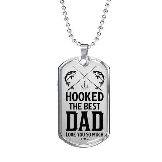 Dad Dog Tag Custom Picture, Father’S Day Dog Tag Hooked The Best Dad Love You So Much Dog Tag Necklace For Dad Father's Day Rakva