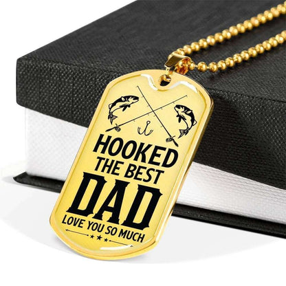 Dad Dog Tag Custom Picture, Father’S Day Dog Tag Hooked The Best Dad Love You So Much Dog Tag Necklace For Dad Father's Day Rakva