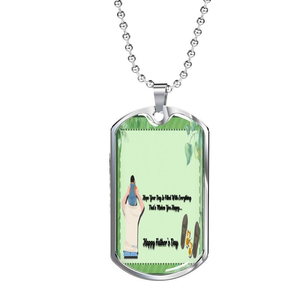 Dad Dog Tag Custom Picture, Father’S Day Dog Tag Hope Your Day Makes You Happy Dog Tag Necklace For Dad Father's Day Rakva