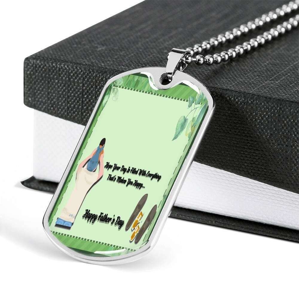 Dad Dog Tag Custom Picture, Father’S Day Dog Tag Hope Your Day Makes You Happy Dog Tag Necklace For Dad Father's Day Rakva