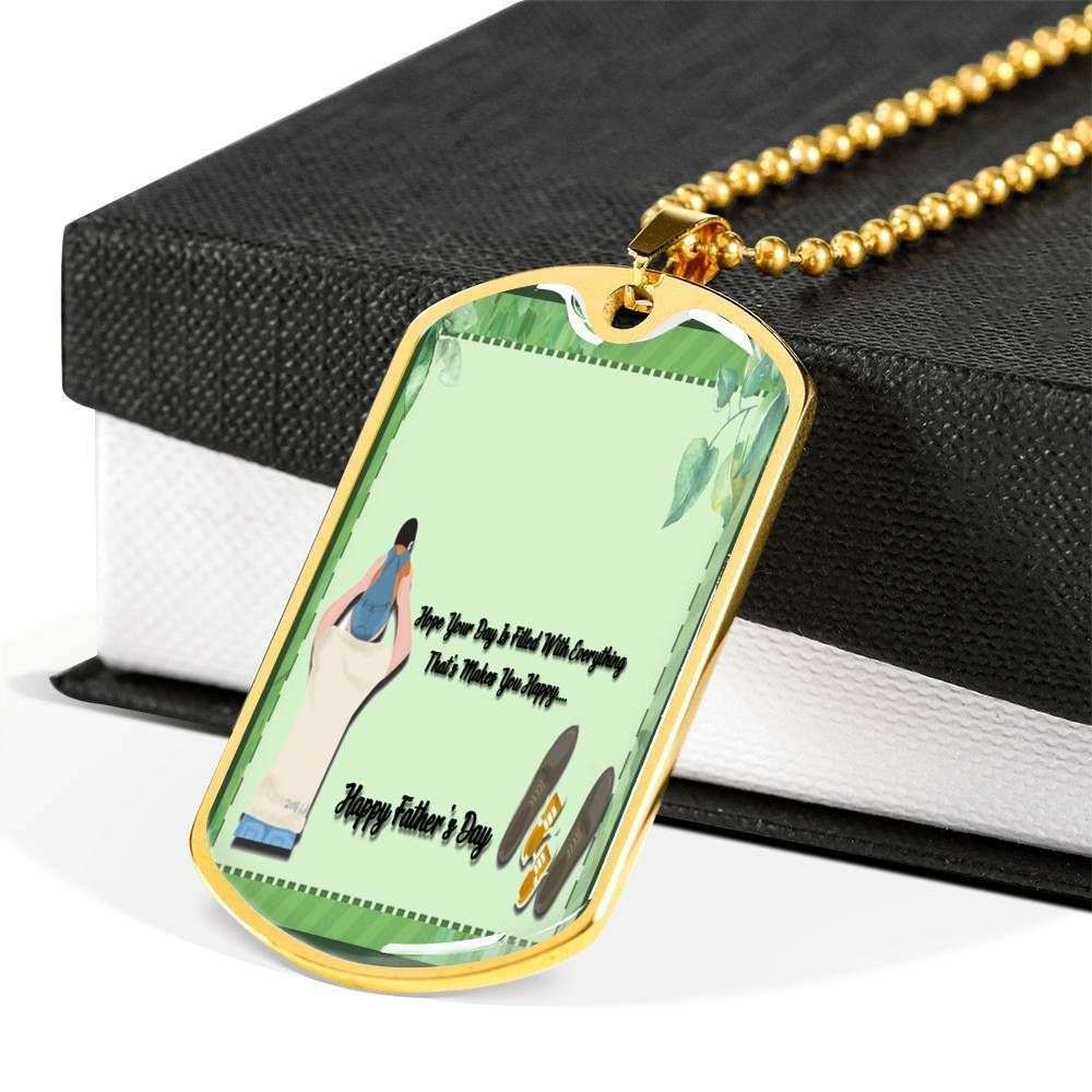 Dad Dog Tag Custom Picture, Father’S Day Dog Tag Hope Your Day Makes You Happy Dog Tag Necklace For Dad Father's Day Rakva