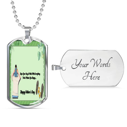 Dad Dog Tag Custom Picture, Father’S Day Dog Tag Hope Your Day Makes You Happy Dog Tag Necklace For Dad Father's Day Rakva