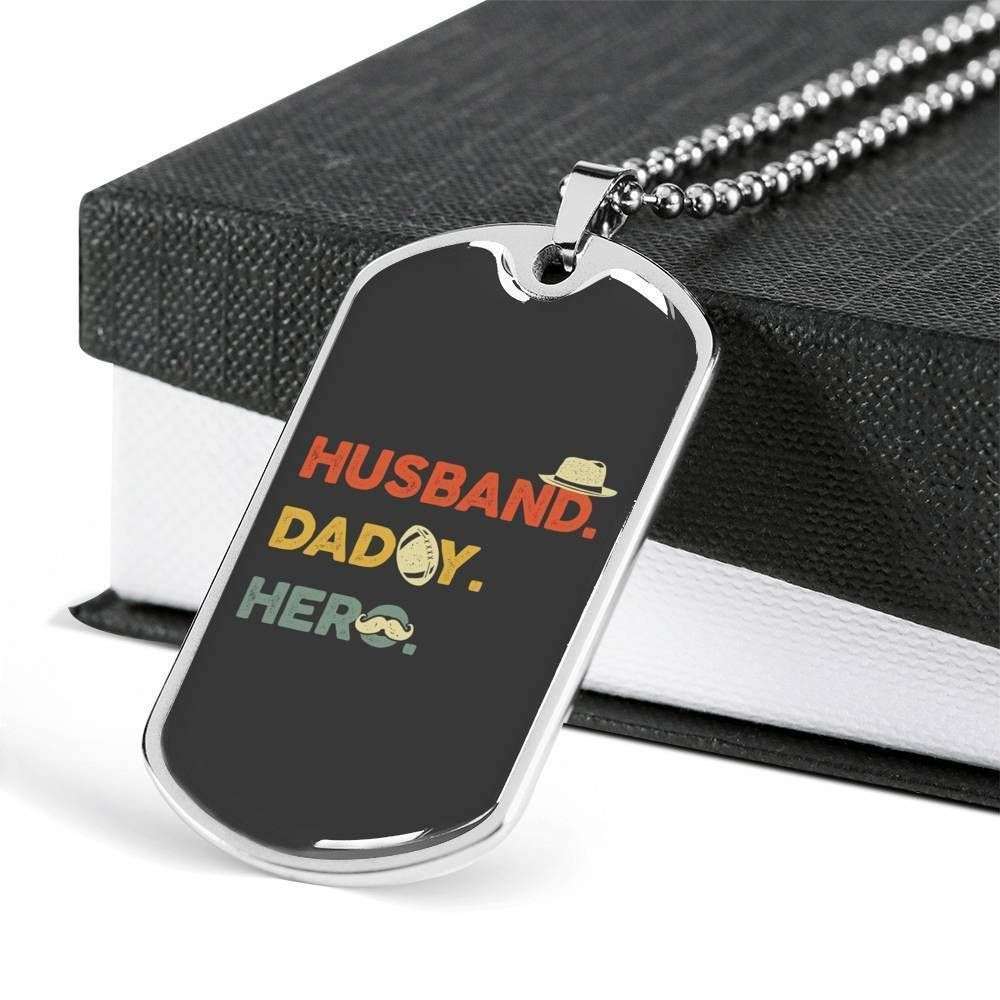 Dad Dog Tag Custom Picture, Father’S Day Dog Tag Husband Daddy Hero Dog Tag Necklace For Dad Father's Day Rakva