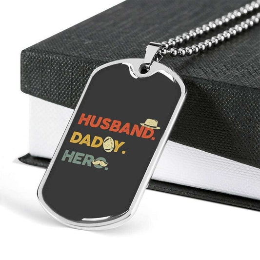 Dad Dog Tag Custom Picture, Father’S Day Dog Tag Husband Daddy Hero Dog Tag Necklace For Dad Father's Day Rakva