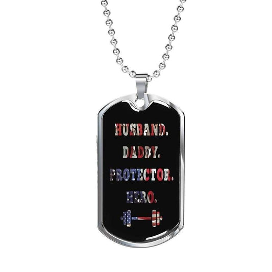 Dad Dog Tag Custom Picture, Father’S Day Dog Tag Husband Daddy Protector Hero Dog Tag Necklace For Dad Father's Day Rakva