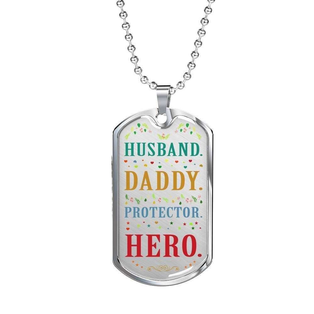 Dad Dog Tag Custom Picture, Father’S Day Dog Tag Husband Daddy Protector Hero Dog Tag Necklace Gift For Men Father's Day Rakva
