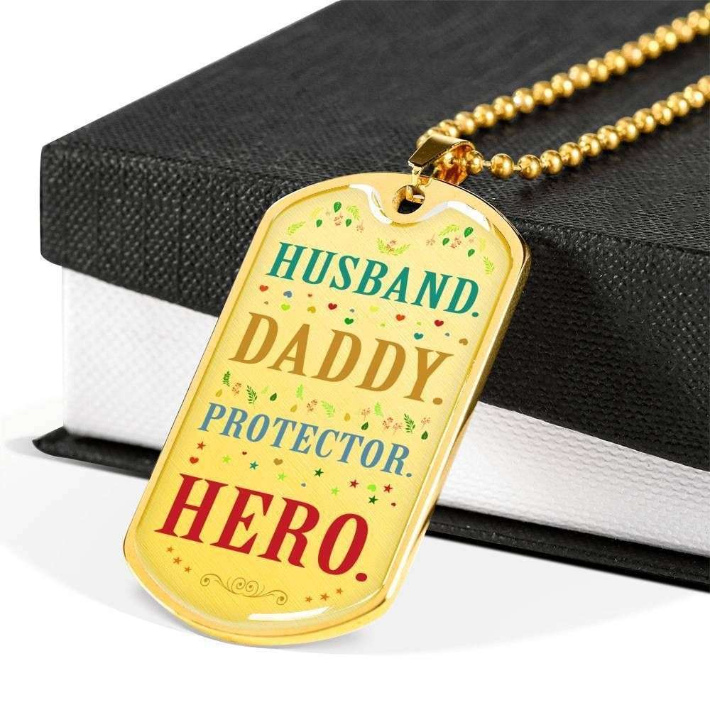 Dad Dog Tag Custom Picture, Father’S Day Dog Tag Husband Daddy Protector Hero Dog Tag Necklace Gift For Men Father's Day Rakva