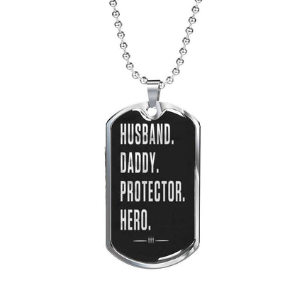 Dad Dog Tag Custom Picture, Father’S Day Dog Tag Husband Daddy Protector Hero Dog Tag Necklace Gifts For Him Father's Day Rakva