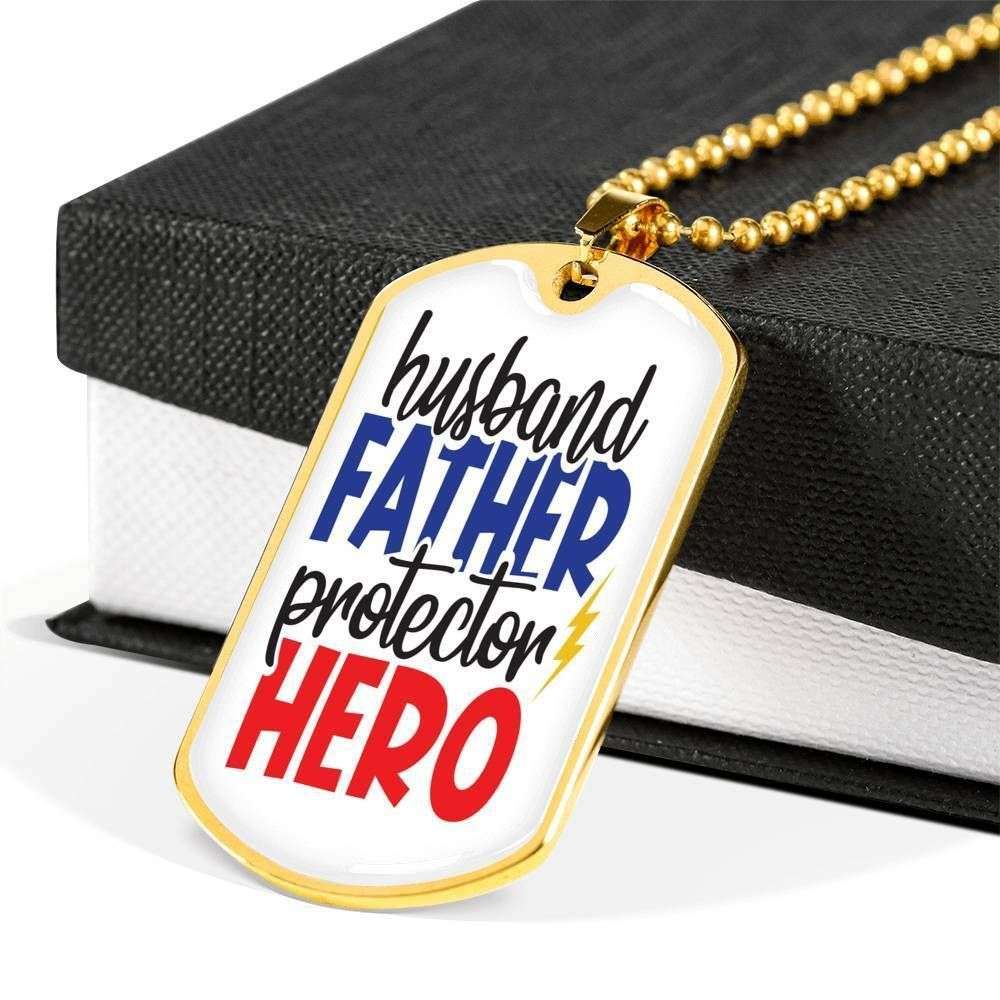 Dad Dog Tag Custom Picture, Father’S Day Dog Tag Husband Father Protector Hero Father’S Day Dog Tag Dog Tag Necklace Father's Day Rakva