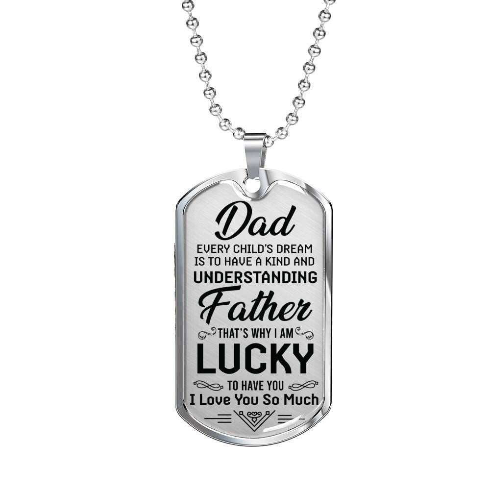 Dad Dog Tag Custom Picture, Father’S Day Dog Tag I Am Lucky To Have You Gift For Dad Dog Tag Necklace Father's Day Rakva
