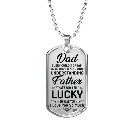 Dad Dog Tag Custom Picture, Father’S Day Dog Tag I Am Lucky To Have You Gift For Dad Dog Tag Necklace Father's Day Rakva
