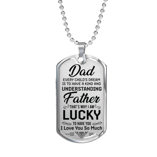 Dad Dog Tag Custom Picture, Father’S Day Dog Tag I Am Lucky To Have You Gift For Dad Dog Tag Necklace Father's Day Rakva