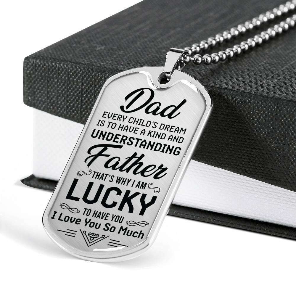 Dad Dog Tag Custom Picture, Father’S Day Dog Tag I Am Lucky To Have You Gift For Dad Dog Tag Necklace Father's Day Rakva