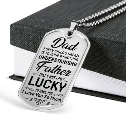 Dad Dog Tag Custom Picture, Father’S Day Dog Tag I Am Lucky To Have You Gift For Dad Dog Tag Necklace Father's Day Rakva