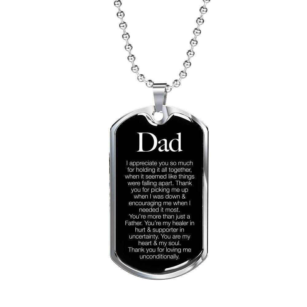 Dad Dog Tag Custom Picture, Father’S Day Dog Tag I Appreciate You Dog Tag Necklace For Dad Father's Day Rakva