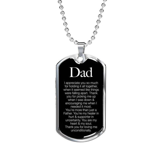 Dad Dog Tag Custom Picture, Father’S Day Dog Tag I Appreciate You Dog Tag Necklace For Dad Father's Day Rakva