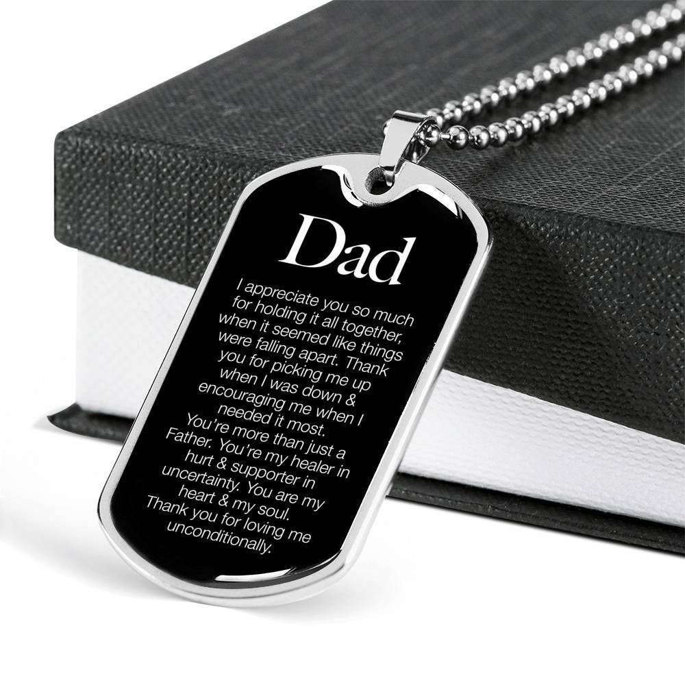Dad Dog Tag Custom Picture, Father’S Day Dog Tag I Appreciate You Dog Tag Necklace For Dad Father's Day Rakva