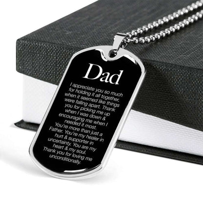 Dad Dog Tag Custom Picture, Father’S Day Dog Tag I Appreciate You Dog Tag Necklace For Dad Father's Day Rakva