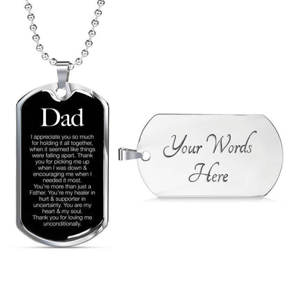 Dad Dog Tag Custom Picture, Father’S Day Dog Tag I Appreciate You Dog Tag Necklace For Dad Father's Day Rakva
