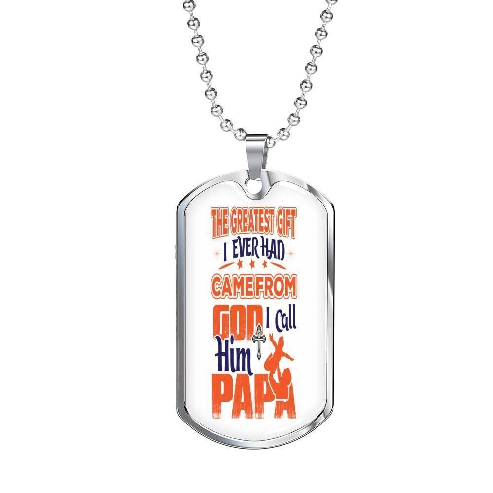 Dad Dog Tag Custom Picture, Father’S Day Dog Tag I Call Him Papa Dog Tag Necklace For Dad Father's Day Rakva