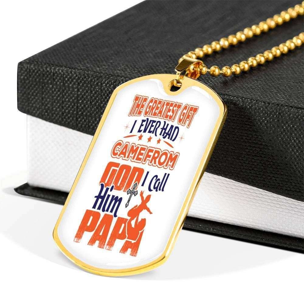 Dad Dog Tag Custom Picture, Father’S Day Dog Tag I Call Him Papa Dog Tag Necklace For Dad Father's Day Rakva
