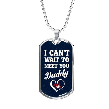 Dad Dog Tag Custom Picture, Father’S Day Dog Tag I Can’T Wait To Meet You Daddy Dog Tag Necklace For Dad Father's Day Rakva