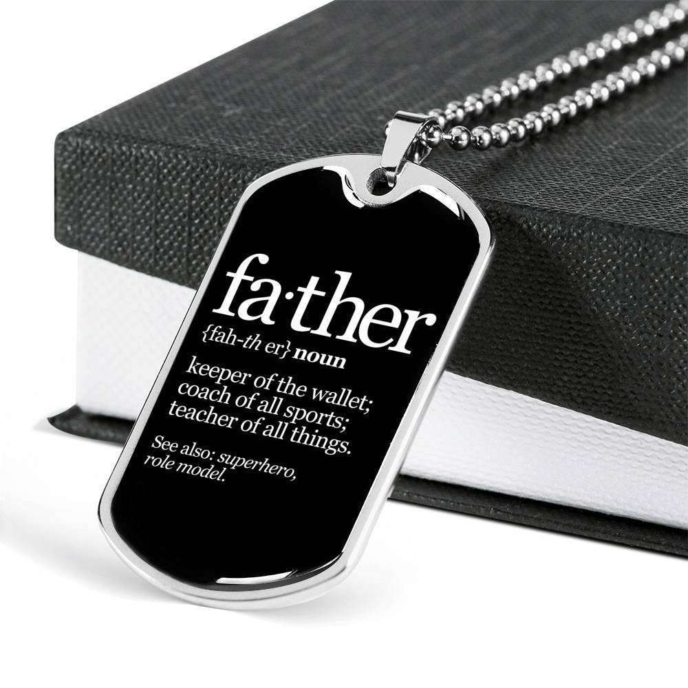 Dad Dog Tag Custom Picture Father’S Day, Dog Tag Necklace For Father Father's Day Rakva