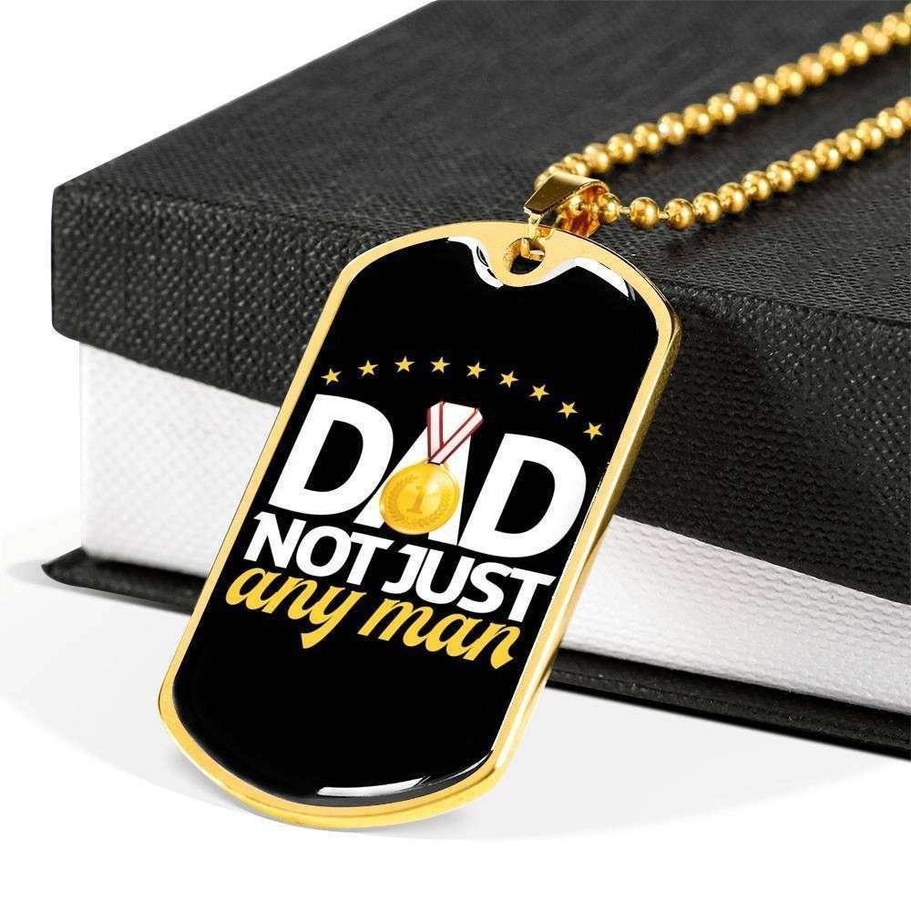 Dad Dog Tag Custom Picture Father’S Day, Dog Tag Necklace Gift For Dad Not Just Always A Man Father's Day Rakva