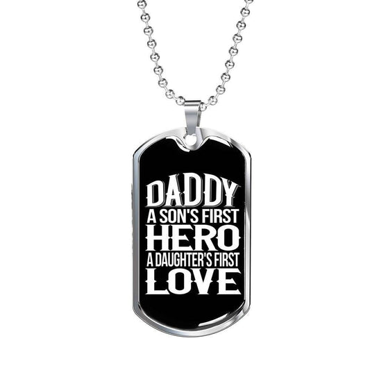 Dad Dog Tag Custom Picture Father’S Day, Dog Tag Necklace Gift For Dad Son’S Hero Daughter’S First Love Father's Day Rakva