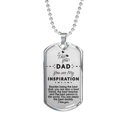 Dad Dog Tag Custom Picture Father’S Day, Dog Tag Necklace Gift For Dad You Are My Inspiration Father's Day Rakva