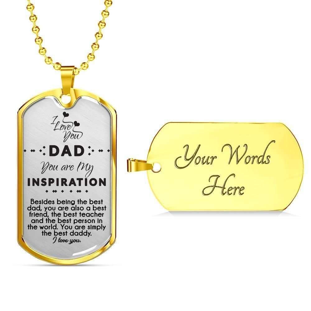 Dad Dog Tag Custom Picture Father’S Day, Dog Tag Necklace Gift For Dad You Are My Inspiration Father's Day Rakva