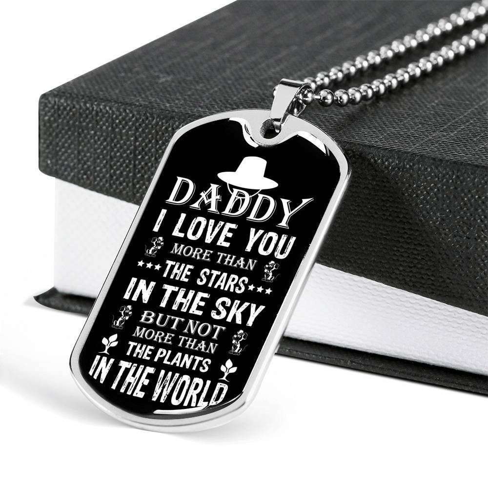 Dad Dog Tag Custom Picture Father’S Day, Dog Tag Necklace Gift For Daddy Love You More Than The Stars In The Sky Father's Day Rakva