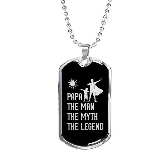 Dad Dog Tag Custom Picture Father’S Day, Dog Tag Necklace Gift For Papa The Man The Myth The Legend Father's Day Rakva