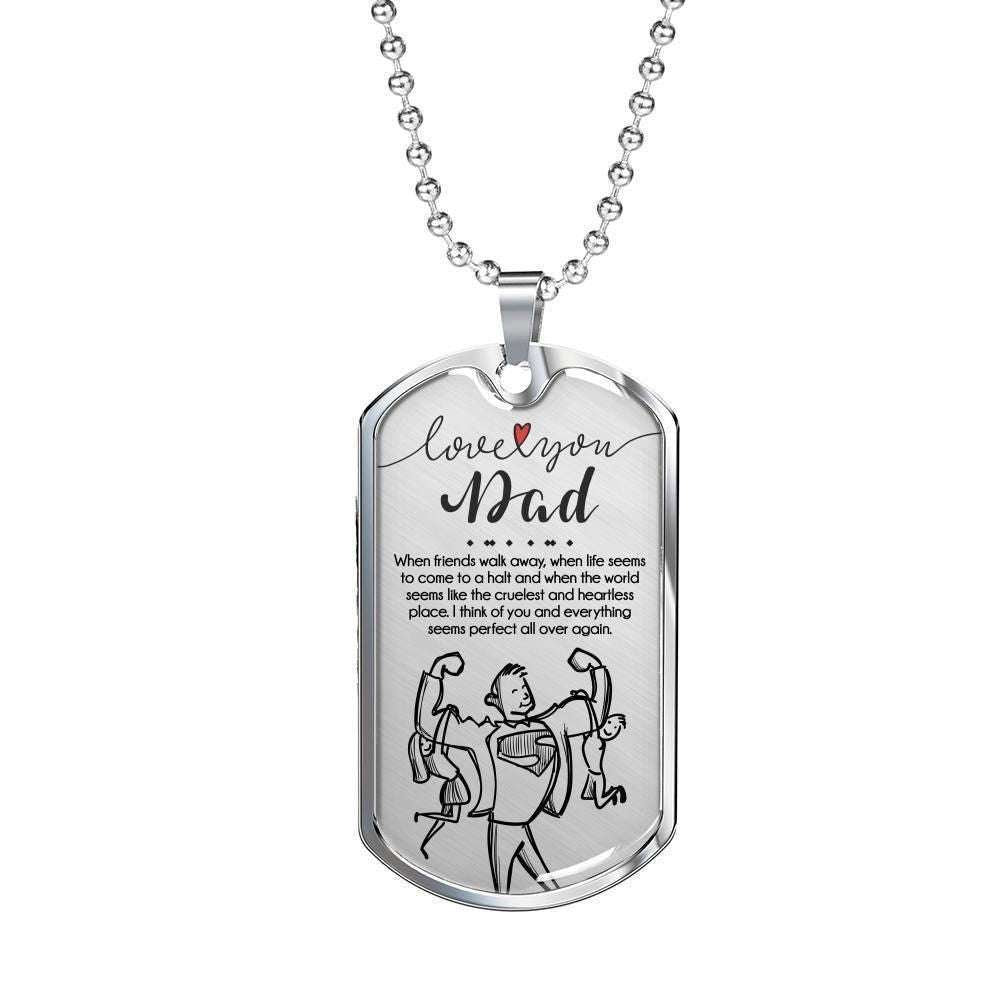 Dad Dog Tag Custom Picture Father’S Day, Dog Tag Necklace Love You Dad Birthday Gift For Father Father's Day Rakva