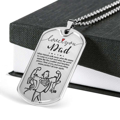 Dad Dog Tag Custom Picture Father’S Day, Dog Tag Necklace Love You Dad Birthday Gift For Father Father's Day Rakva