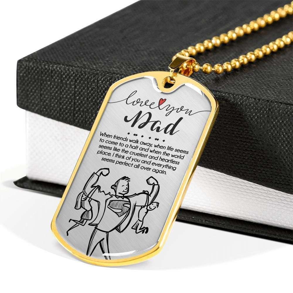 Dad Dog Tag Custom Picture Father’S Day, Dog Tag Necklace Love You Dad Birthday Gift For Father Father's Day Rakva