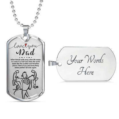 Dad Dog Tag Custom Picture Father’S Day, Dog Tag Necklace Love You Dad Birthday Gift For Father Father's Day Rakva