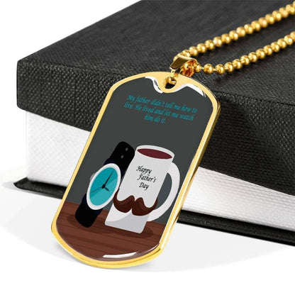 Dad Dog Tag Custom Picture Father’S Day, Every Father Learn How To Live In Earth Dog Tag Necklace For Dad Father's Day Rakva
