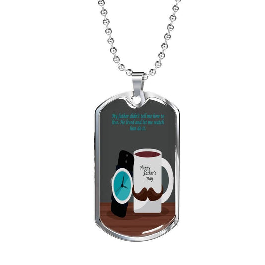 Dad Dog Tag Custom Picture Father’S Day, Every Father Learn How To Live In Earth Dog Tag Necklace Gift For Dad Father's Day Rakva