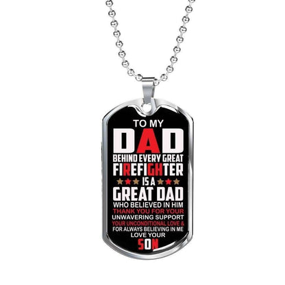 Dad Dog Tag Custom Picture Father’S Day, Every Great Firefighter Is A Great Dad Dog Tag Necklace Gift For Dad Father's Day Rakva
