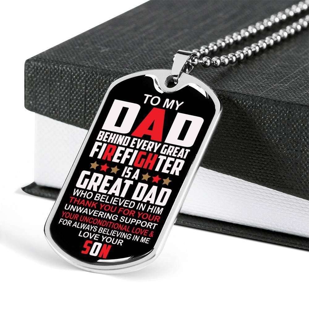 Dad Dog Tag Custom Picture Father’S Day, Every Great Firefighter Is A Great Dad Dog Tag Necklace Gift For Dad Father's Day Rakva