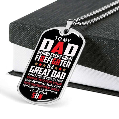 Dad Dog Tag Custom Picture Father’S Day, Every Great Firefighter Is A Great Dad Dog Tag Necklace Gift For Dad Father's Day Rakva