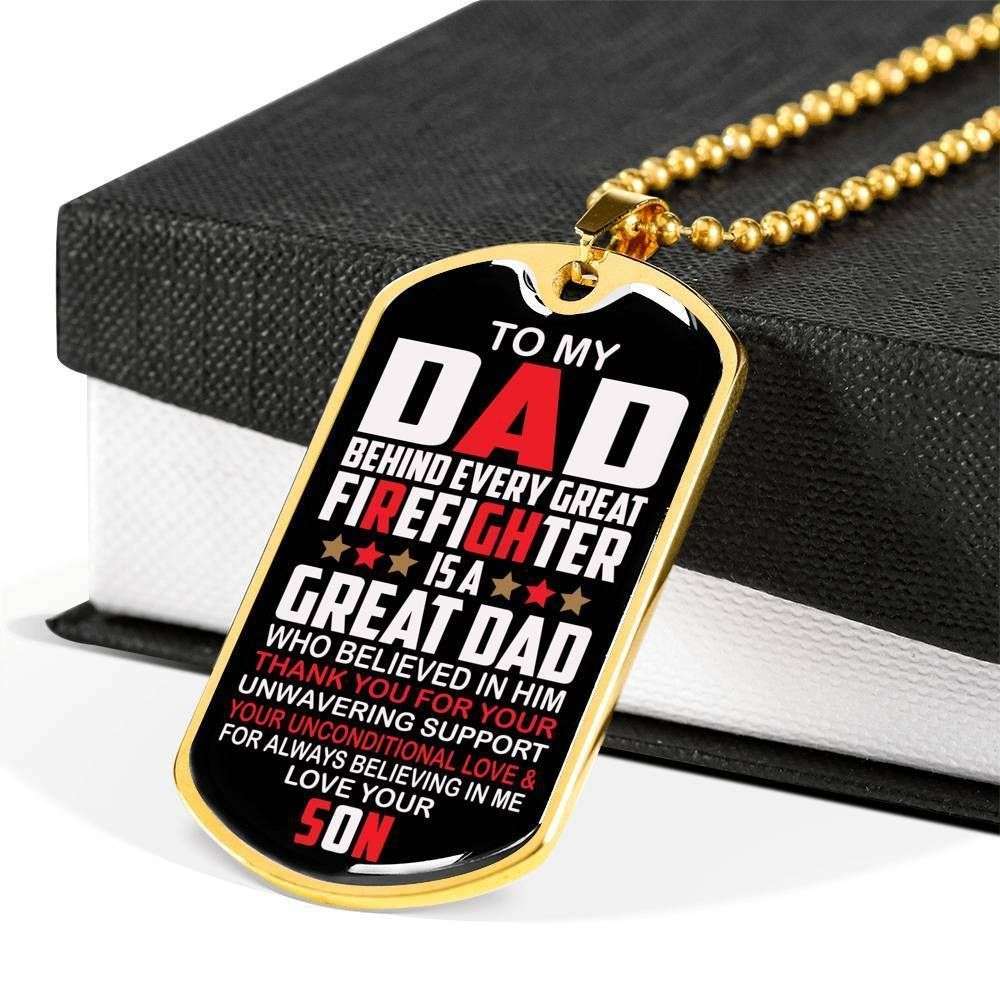 Dad Dog Tag Custom Picture Father’S Day, Every Great Firefighter Is A Great Dad Dog Tag Necklace Gift For Dad Father's Day Rakva